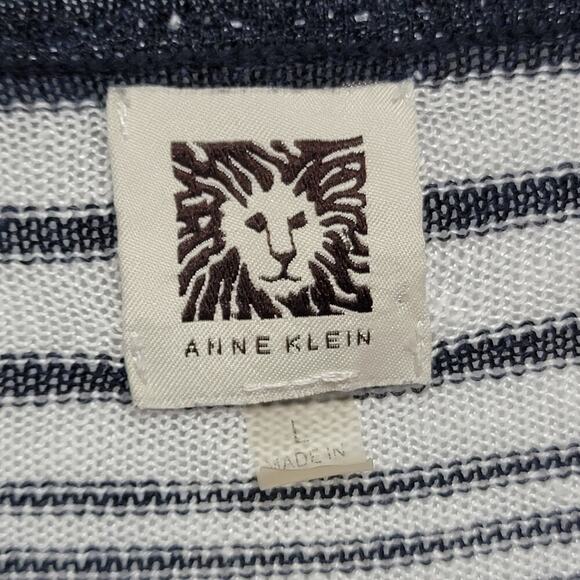 Anne Klein Striped Linen Blend Sweater Large Coast Nautical 799 - Picture 4 of 9